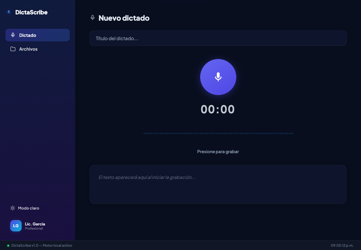 Transcripción en modo oscuro